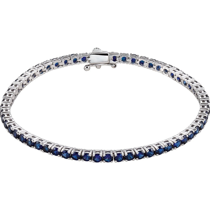 lab-grown sapphire tennis bracelet in 14k White Gold