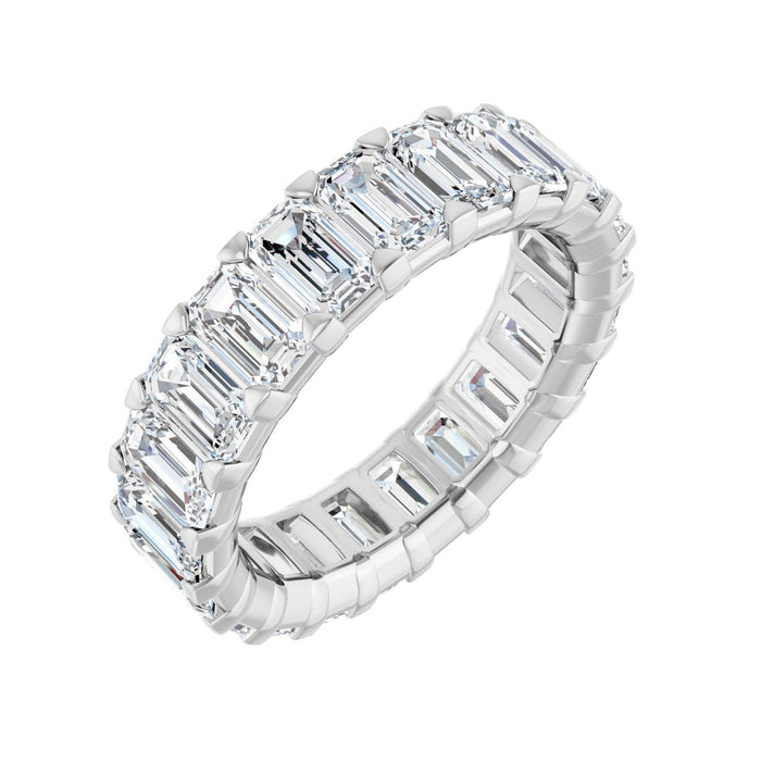 Low-Profile Emerald-Cut Diamond Eternity Band in 14K White Gold