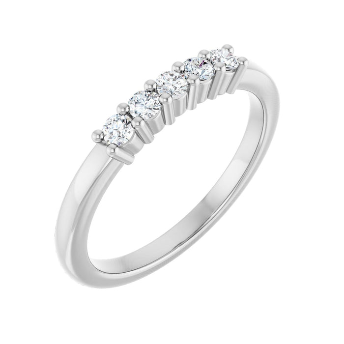 Low-Profile Five-Stone Diamond Anniversary Band in 14K White Gold