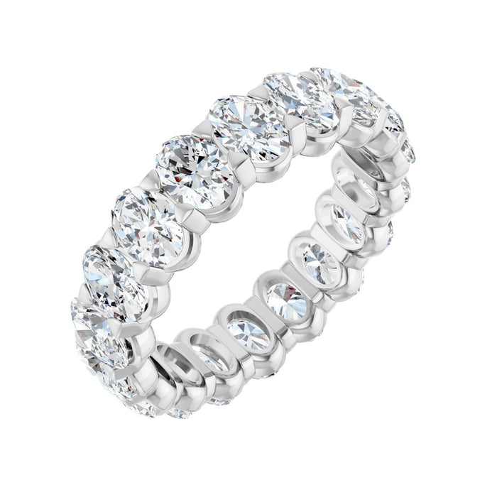 Low-Profile Oval Diamond Eternity Band in 14K White Gold