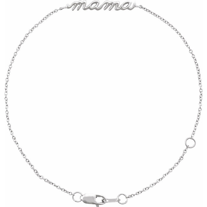Mama Bracelet in 14K White Gold