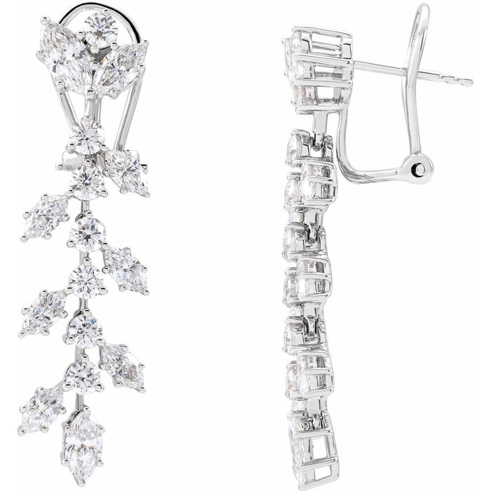 Marquise Cascade Lab-Grown Diamond Drop Earrings (4 1/4 ctw) in 14K White Gold