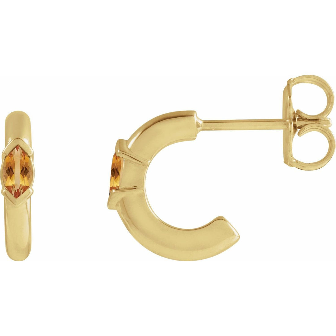 marquise citrine hoop earrings in 14k Yellow Gold