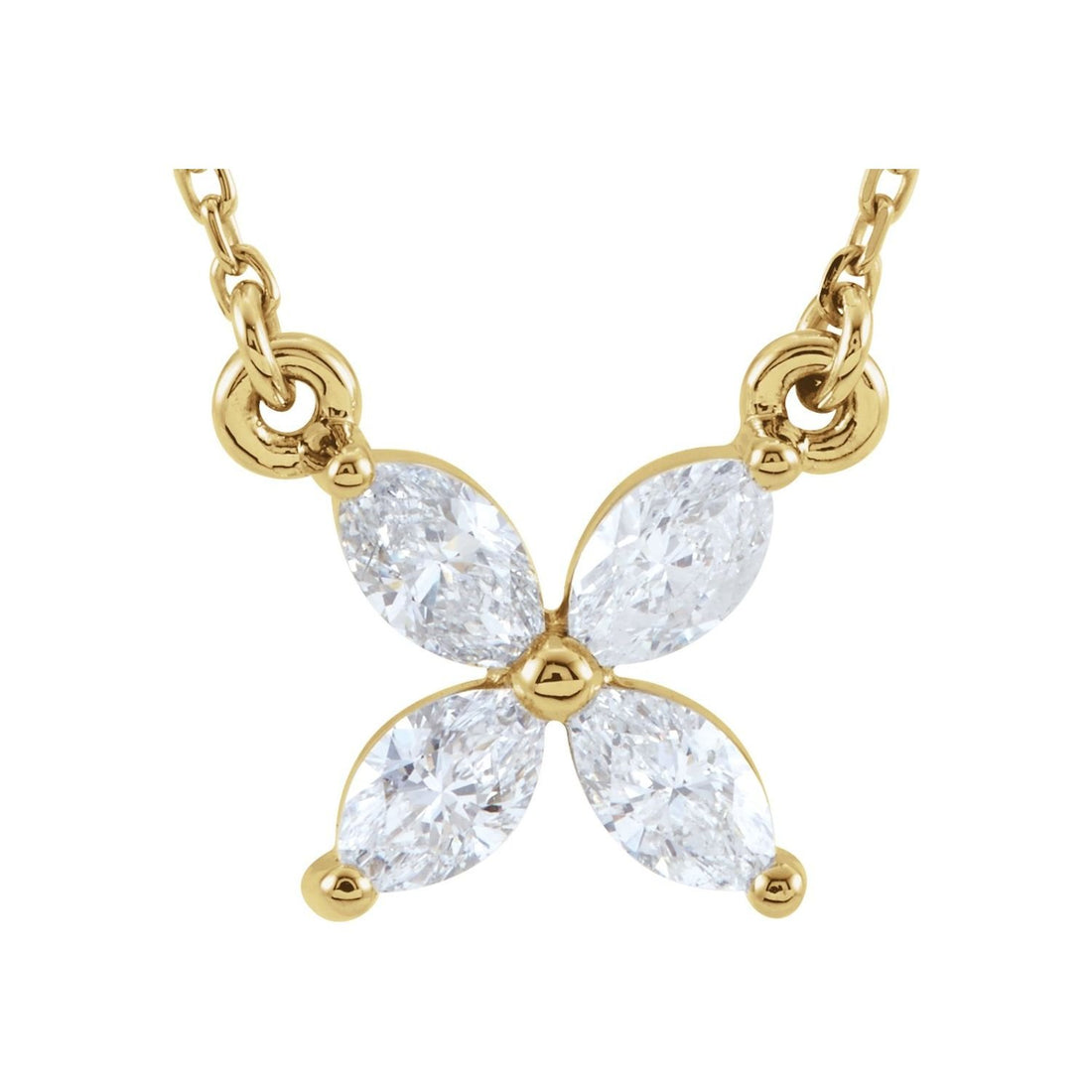natural diamond necklace in 14k Yellow Gold