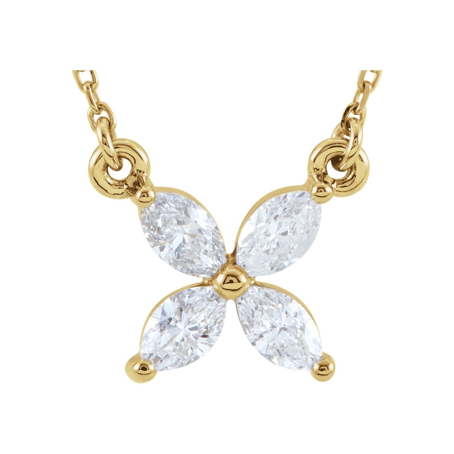 natural diamond necklace in 14k Yellow Gold