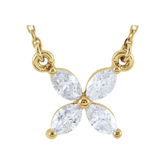 natural diamond necklace in 14k Yellow Gold