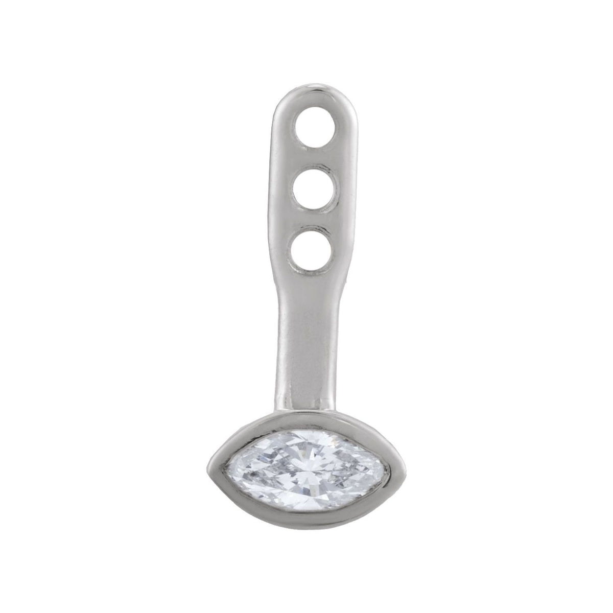Marquise Diamond Front-Back Earring Jackets (1/6 ctw) in 14k white gold or platinum