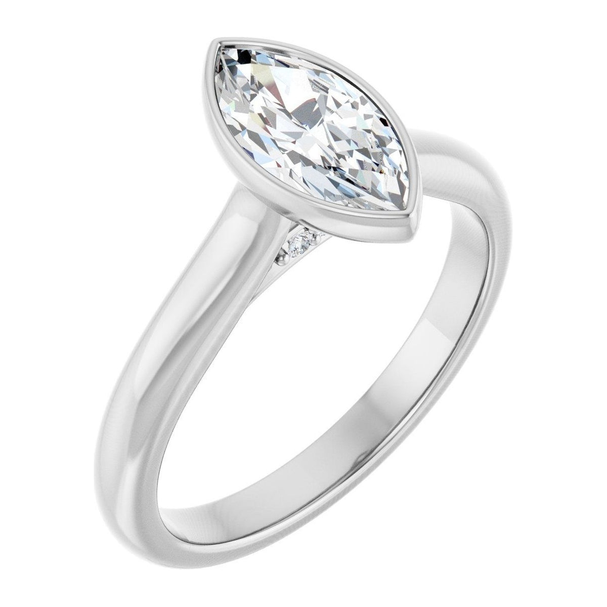 Marquise Bezel-Set Solitaire Engagement Ring | D&S