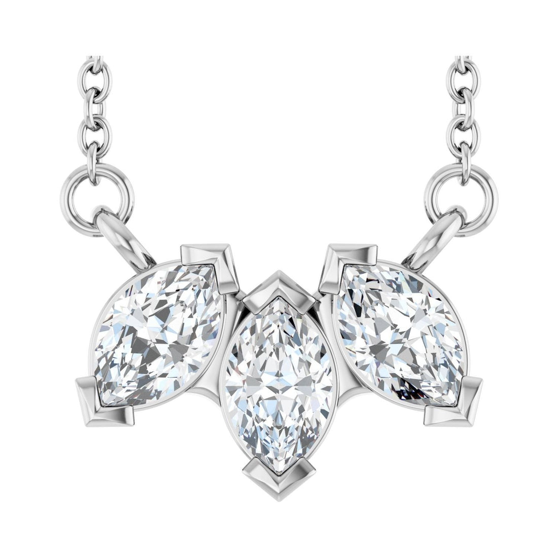 lab-grown diamond necklace in 14k White Gold