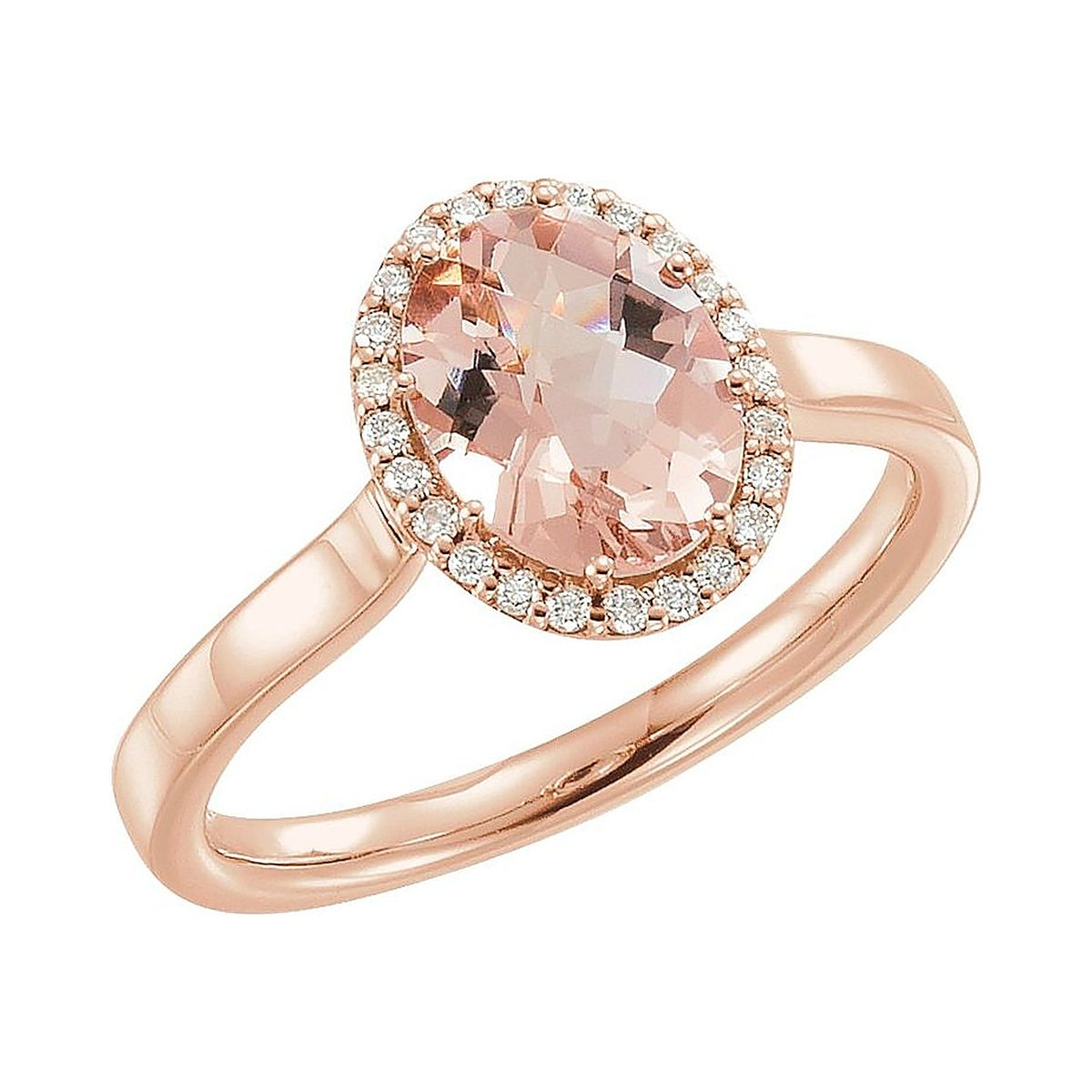 Morganite cocktail ring in 14K Rose Gold