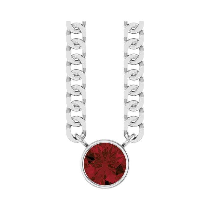 Mozambique Garnet Necklace in 14K White Gold