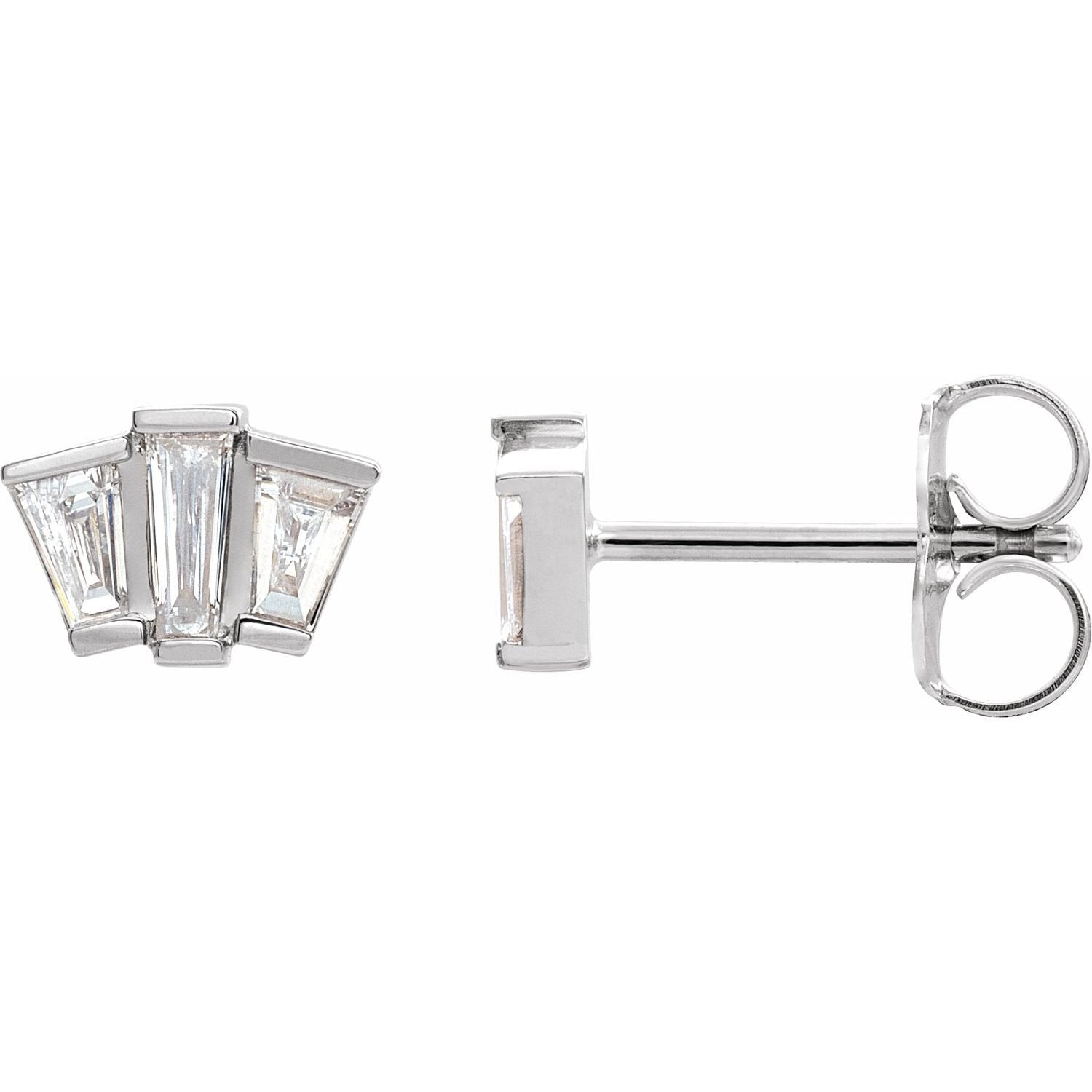 natural diamond cluster earrings in 14k White Gold