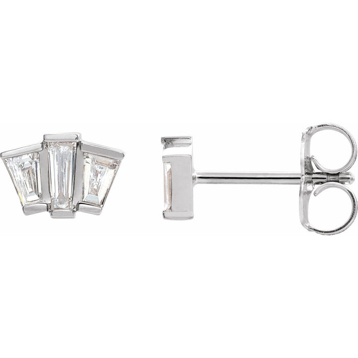 natural diamond cluster earrings in 14k White Gold