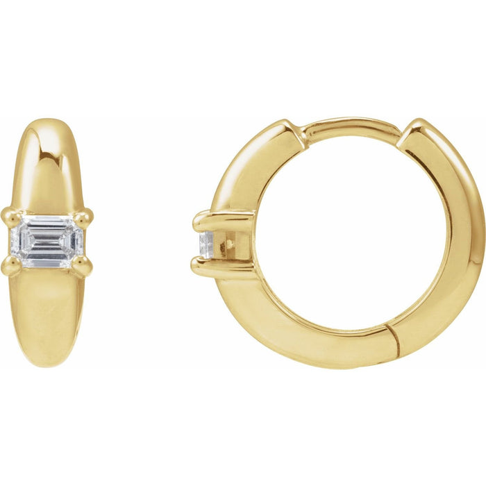 natural diamond hoop earrings in 14k Yellow Gold