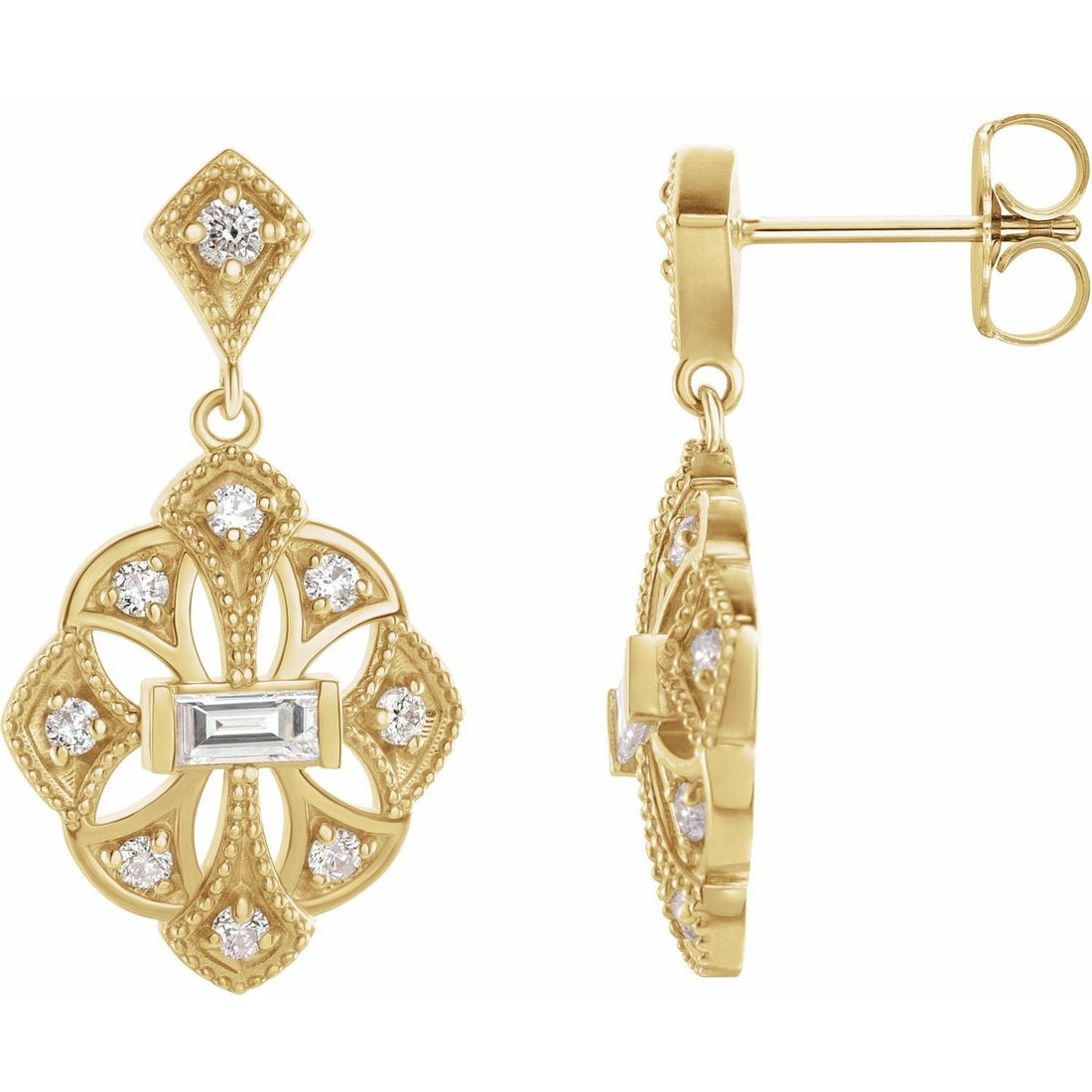 natural diamond other earrings in 14k Yellow Gold