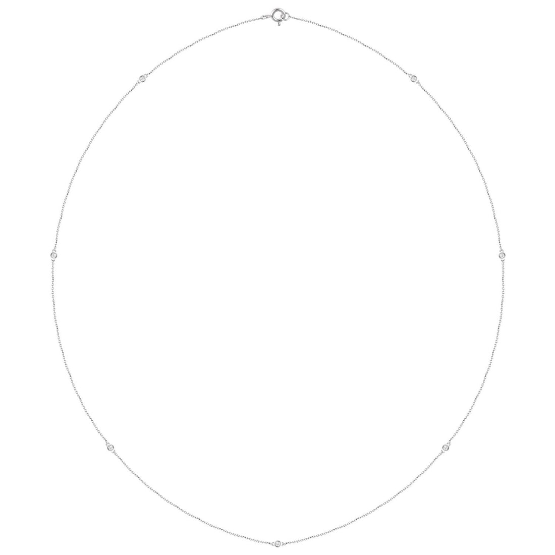 natural diamond necklace in 14k White Gold