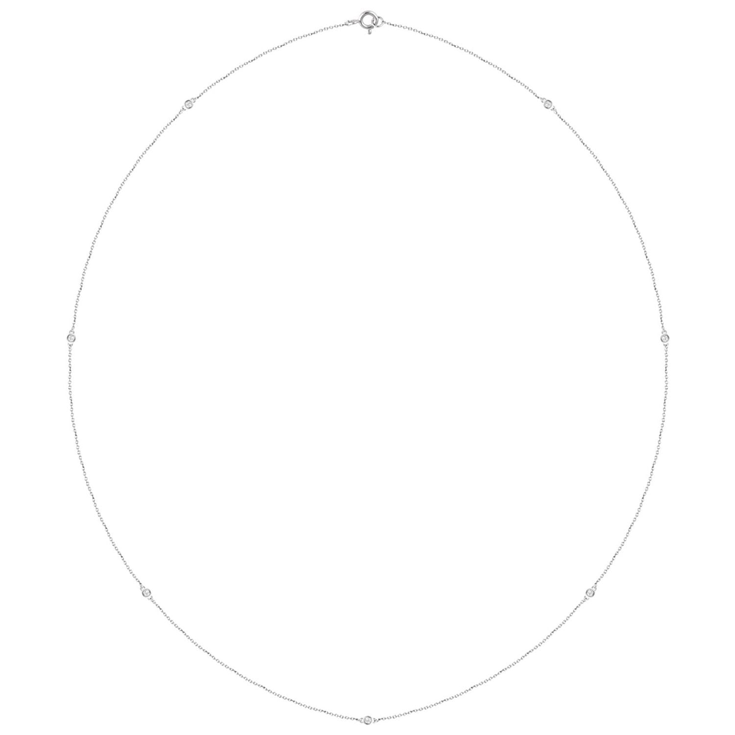 natural diamond necklace in 14k White Gold