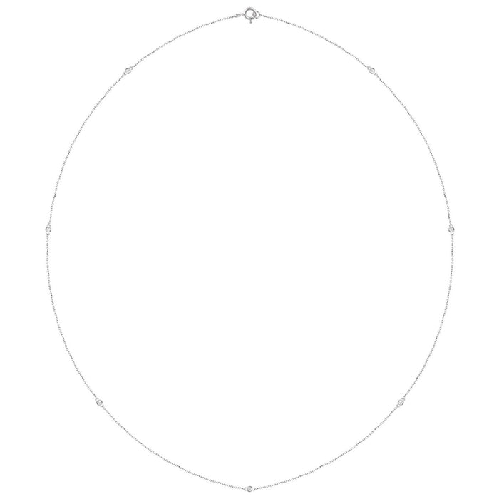 natural diamond necklace in 14k White Gold