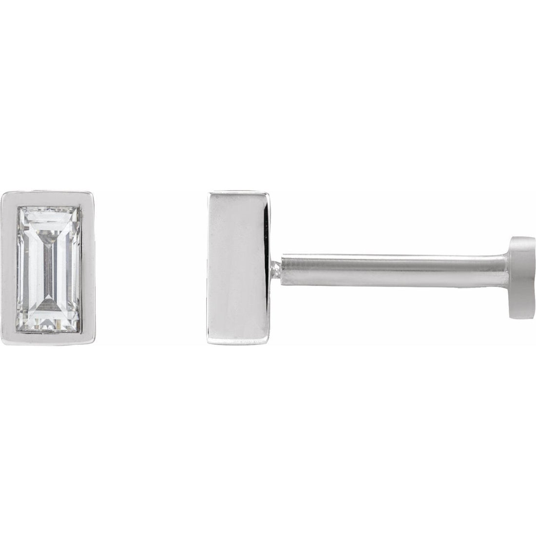 natural diamond stud earrings in 14k White Gold