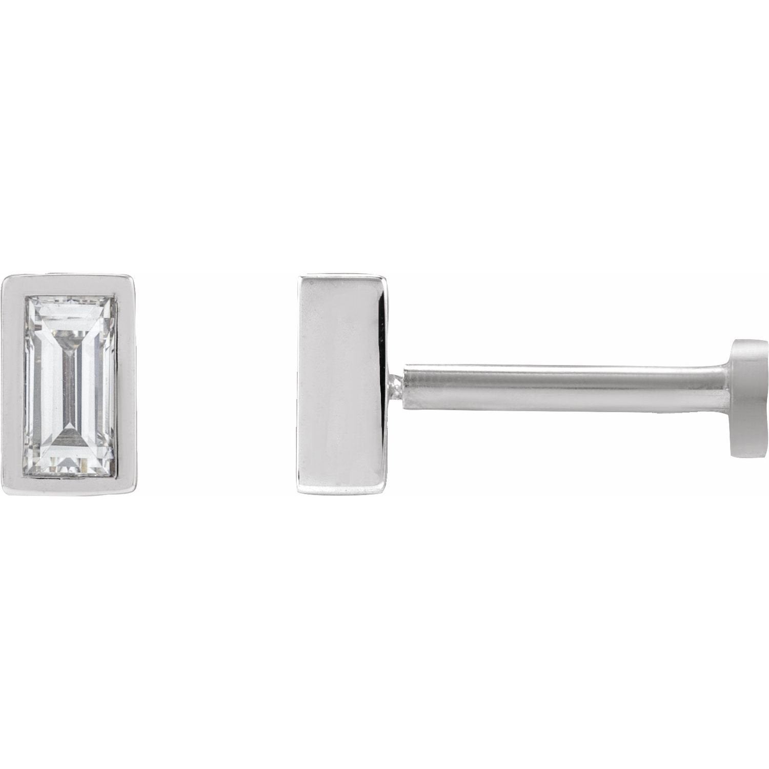 natural diamond stud earrings in 14k White Gold