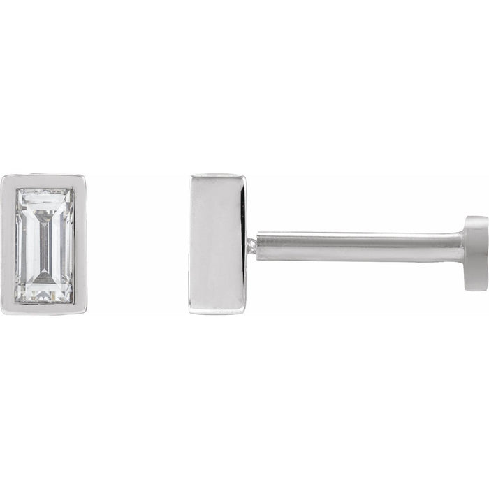 natural diamond stud earrings in 14k White Gold