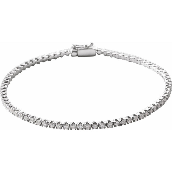 natural diamond tennis bracelet in 14k White Gold