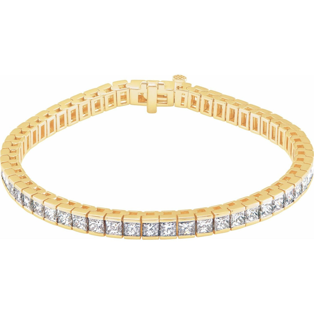 natural diamond tennis bracelet in 18k Yellow Gold