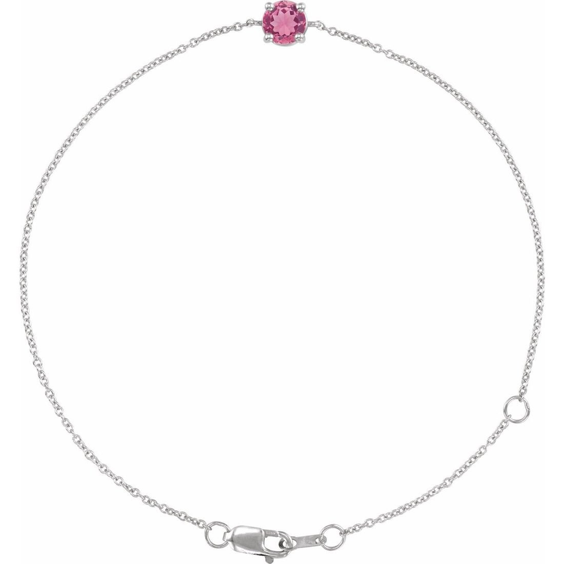 natural tourmaline tennis bracelet in 14k White Gold