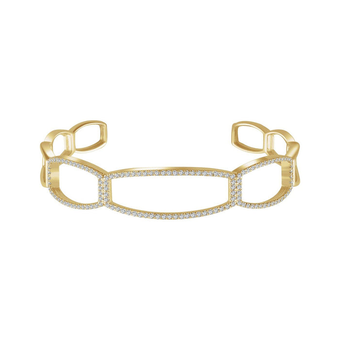 Open Diamond Cuff Bracelet in 14k yellow gold
