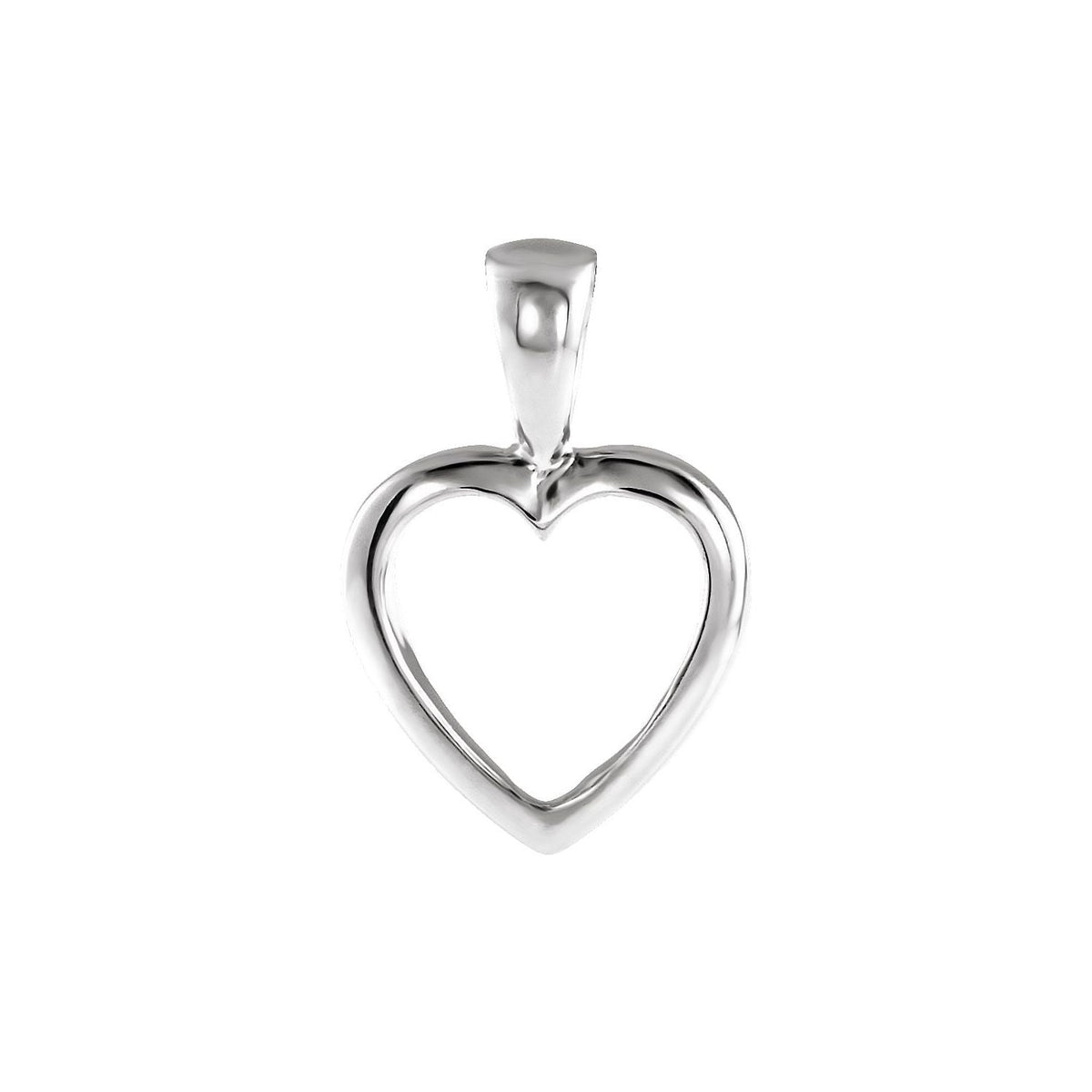 Open Heart Pendant in 14K White Gold