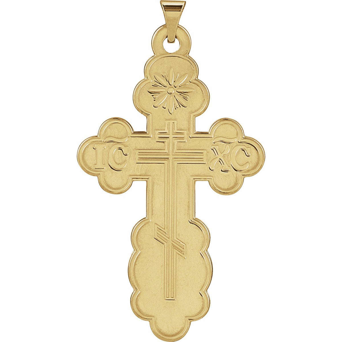 Orthodox Men's Cross Necklace in 14K Yellow Gold
