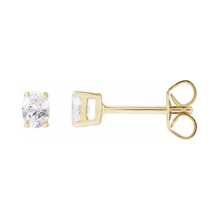 Oval diamond stud earrings