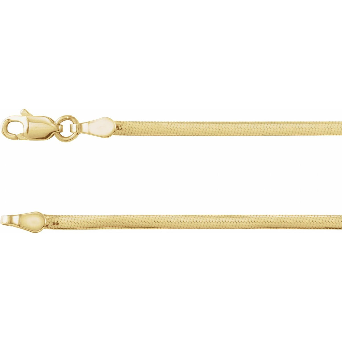 Oval Snake Chain Bracelet in 14k yellow gold