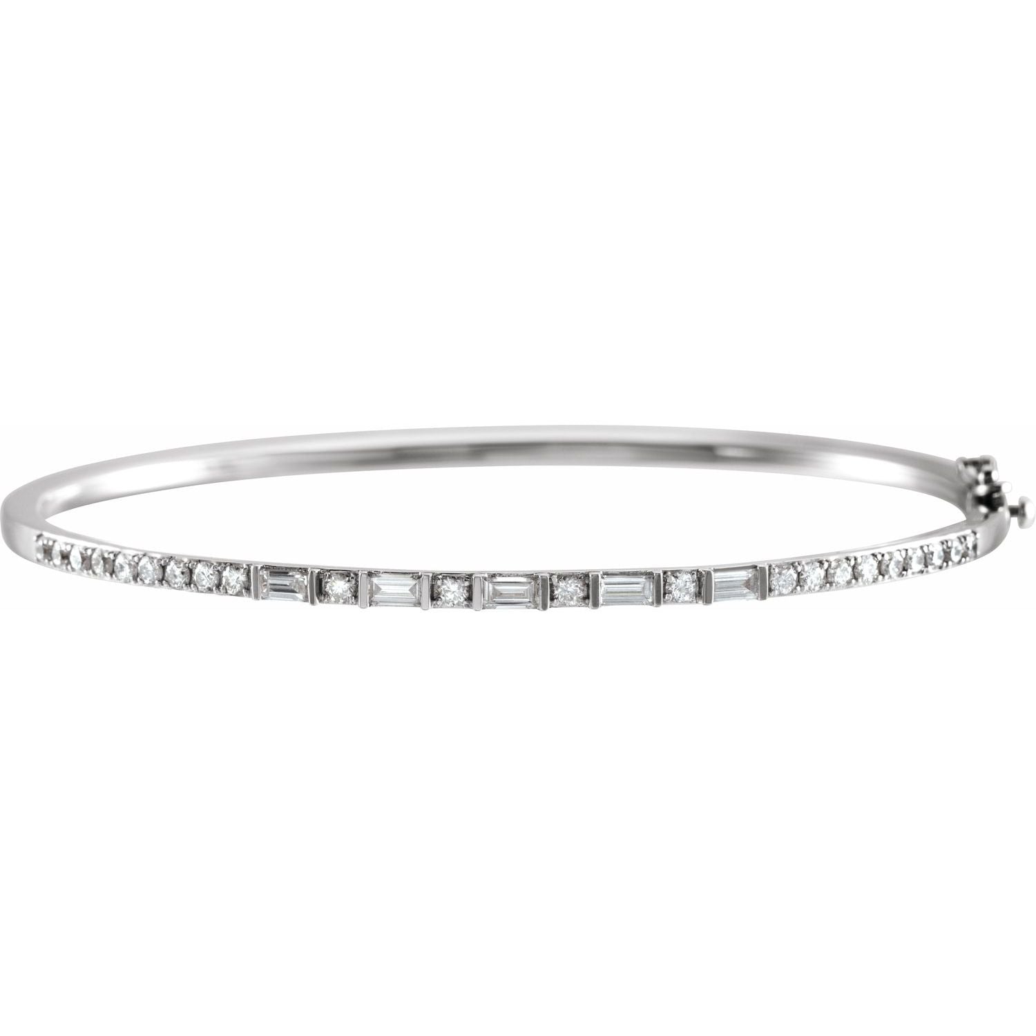 Pave Diamond Bangle Bracelet in White Gold