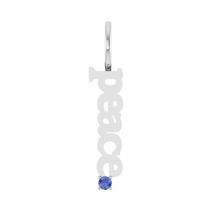 Peace Tanzanite Pendant in 14K White Gold
