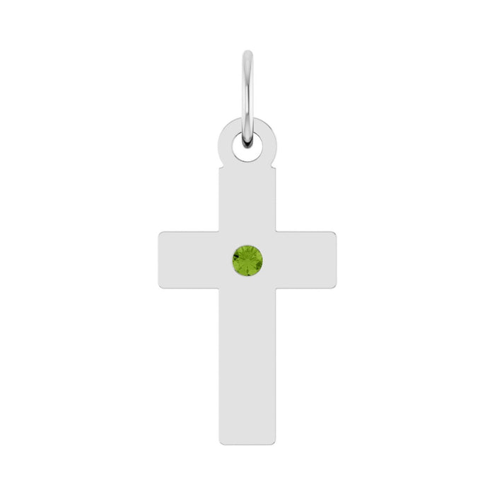 peridot cross pendant in Sterling Silver