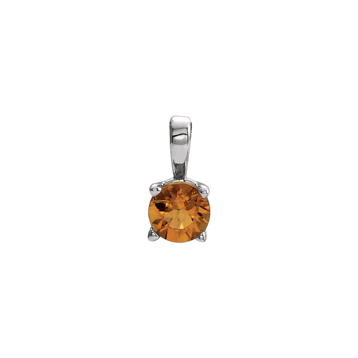 Petite Citrine Pendant in 14K White Gold