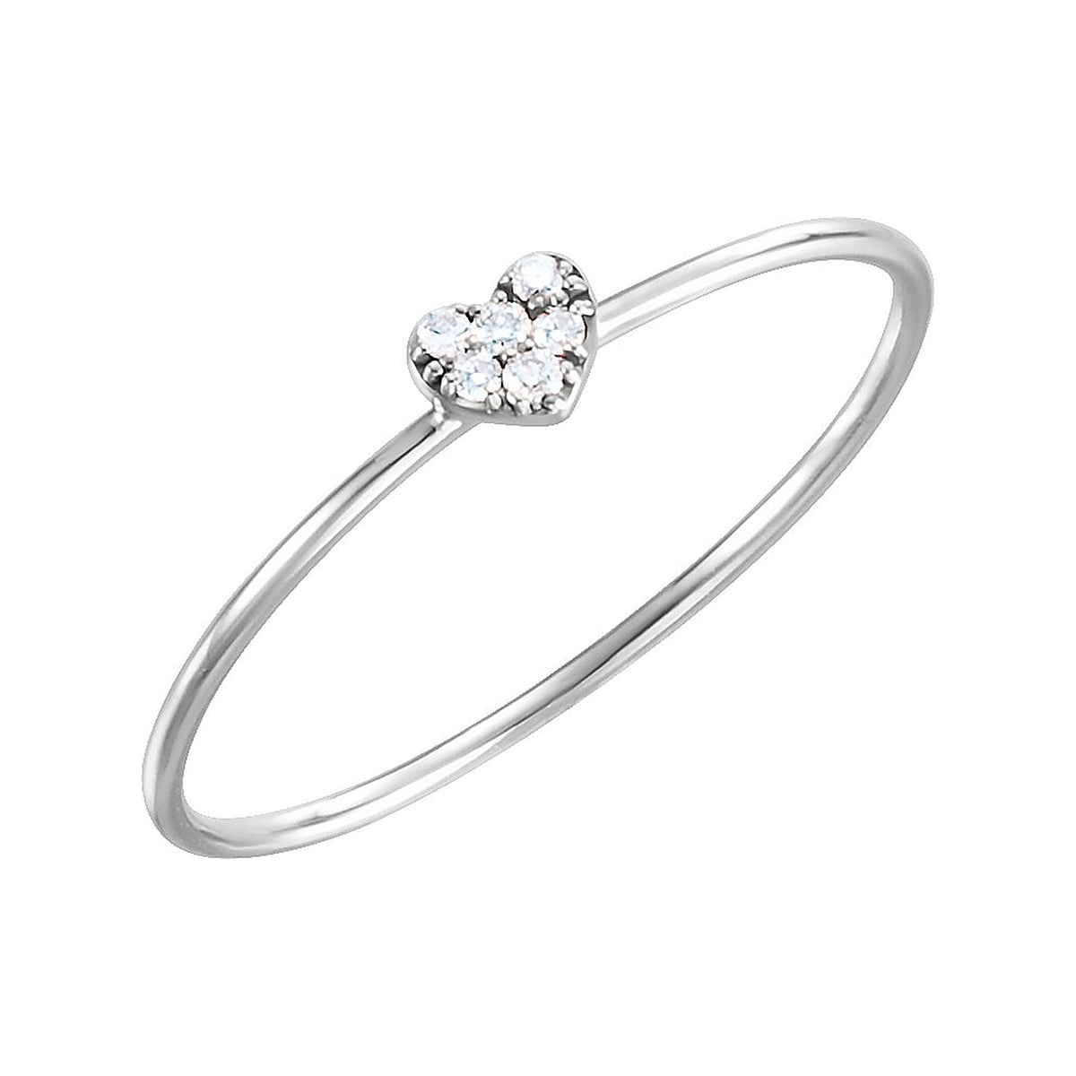 petite diamond cluster promise ring in 14k white gold