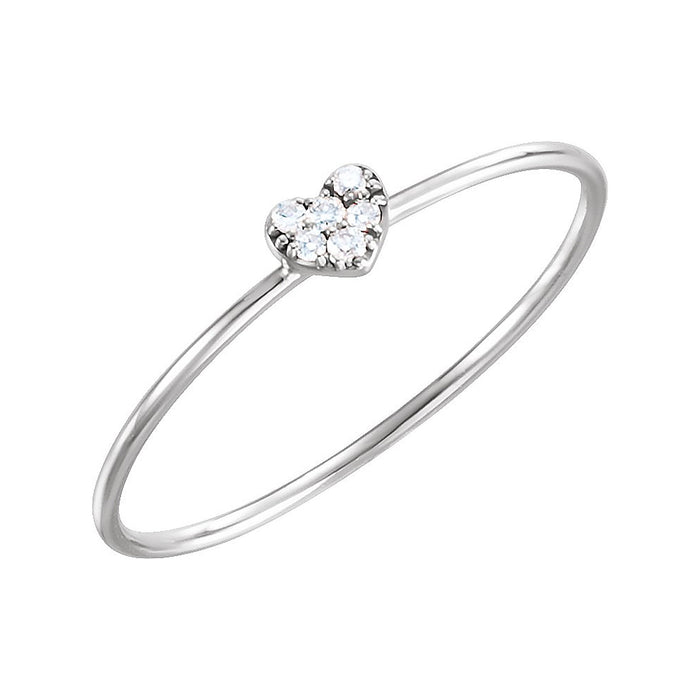 petite diamond cluster promise ring in 14k white gold