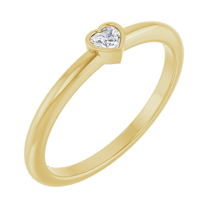 petite diamond heart promise ring in 14k yellow gold