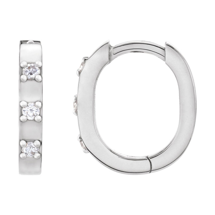 Petite Diamond Hoop Earrings (11.5 mm) in 14k white gold or platinum