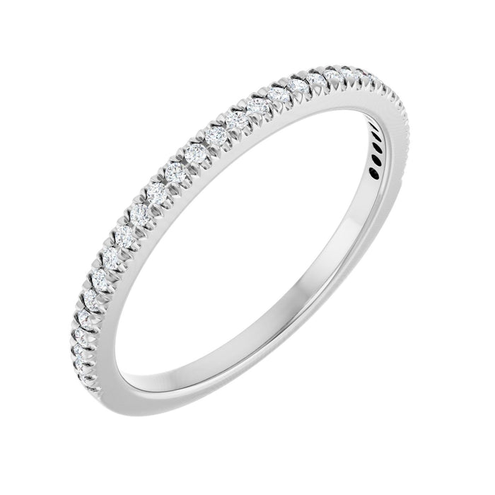 Petite French-Set Diamond Anniversary Band in 14K White Gold