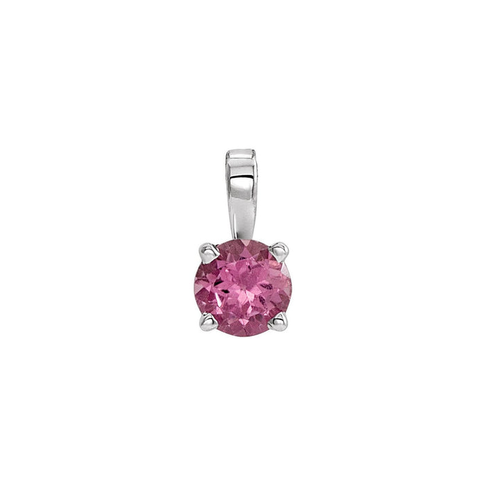 Petite Pink Tourmaline Pendant in 14K White Gold