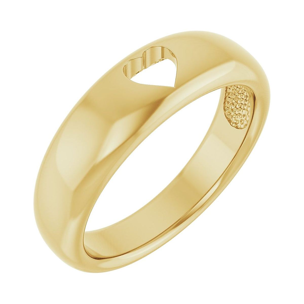 pierced heart promise ring in 14k yellow gold