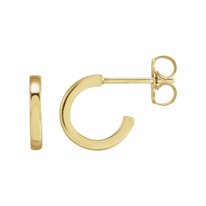 14K Yellow Gold Polished Round 10 mm gold hoop earrings
