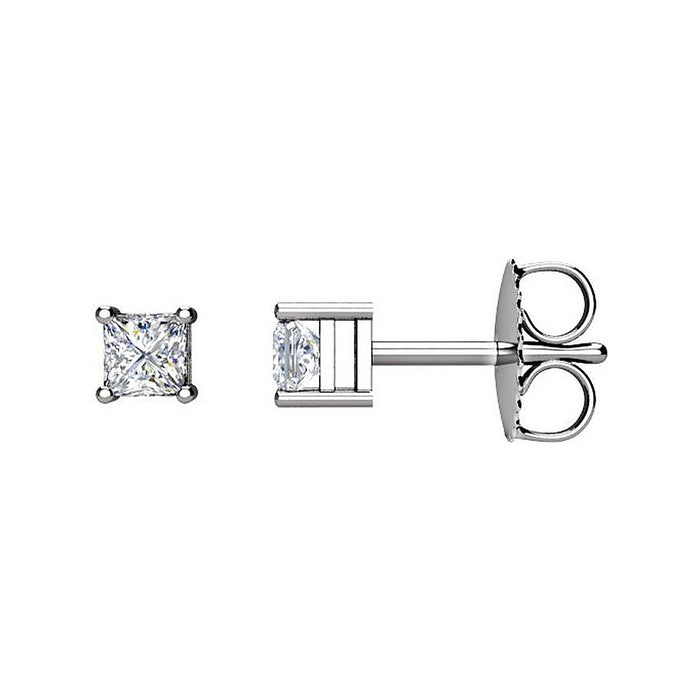 Princess diamond stud earrings