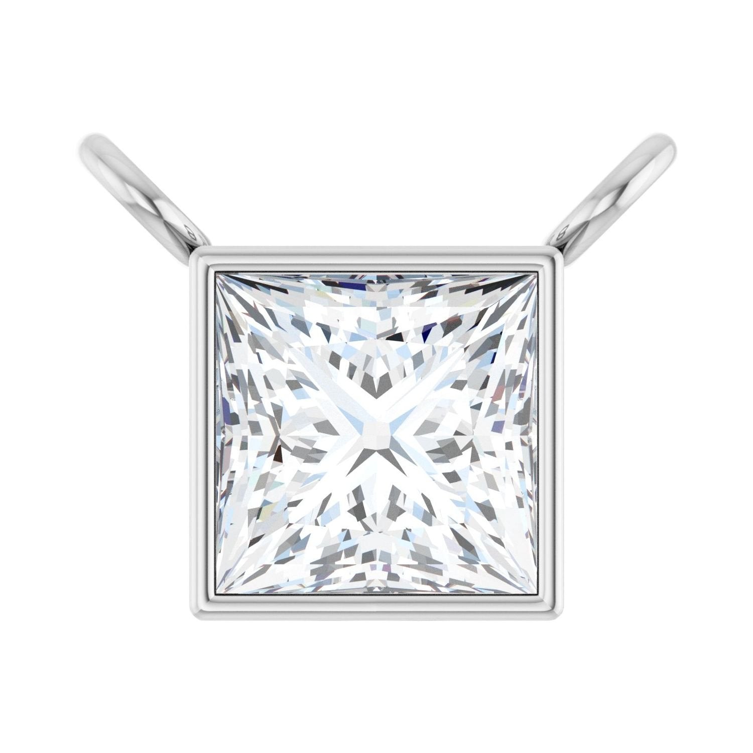 natural diamond necklace in 14k White Gold