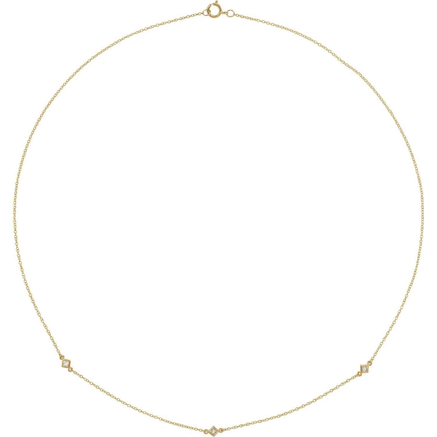 natural diamond necklace in 14k Yellow Gold