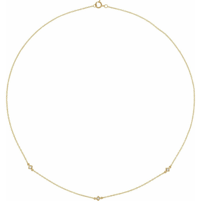 natural diamond necklace in 14k Yellow Gold