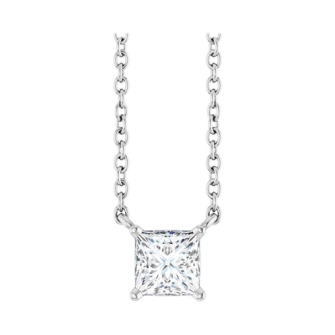 lab-grown diamond necklace in 14k White Gold